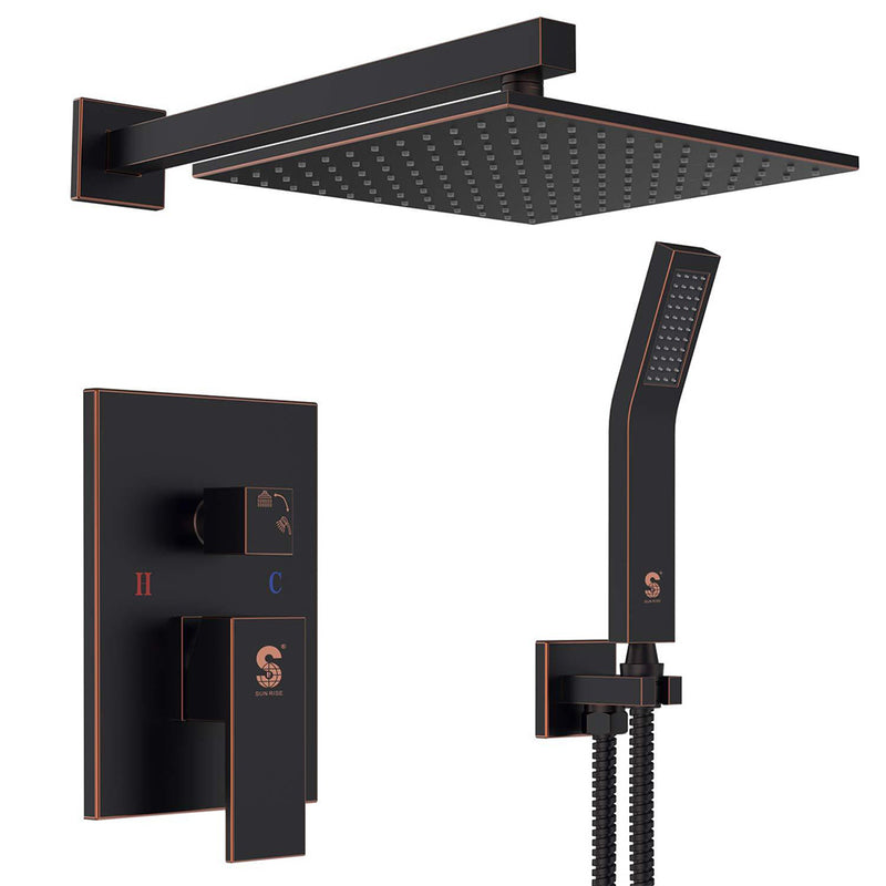10/12/16 inch Oil-Rubbed Bronze Wall Mounted Shower System