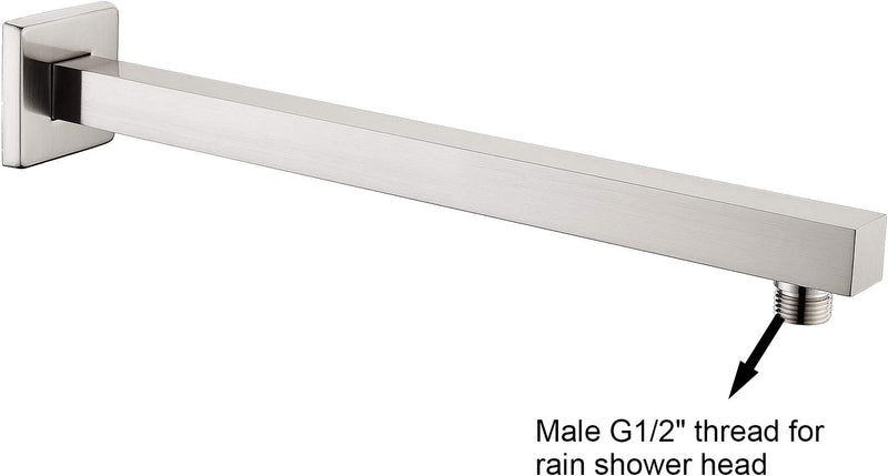 16 Inch Brushed Nickel Wall Mounted Shower Arm