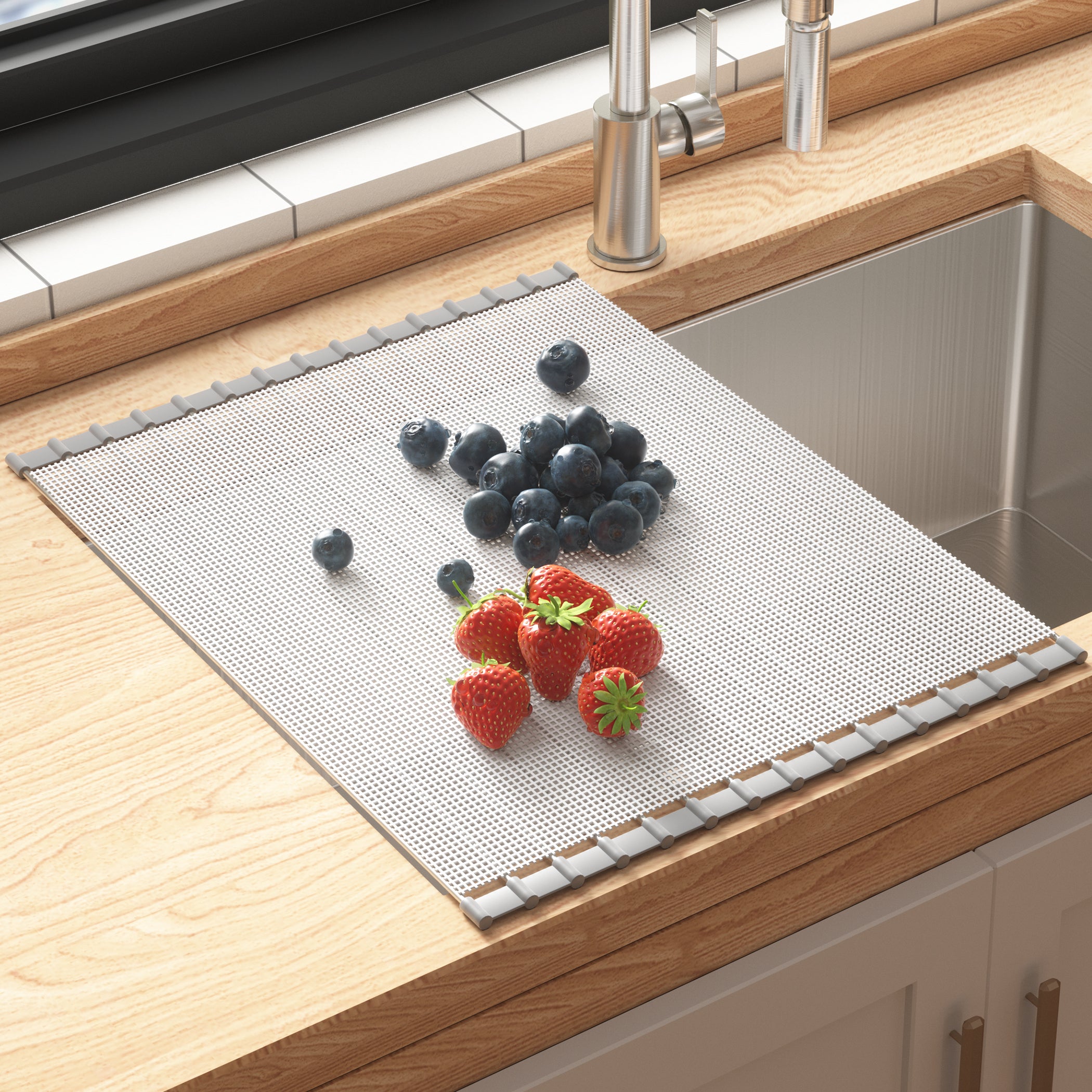 Sorbus Roll-Up Dish Drying Rack | Over The Sink Drying Mat,- Multipurpose