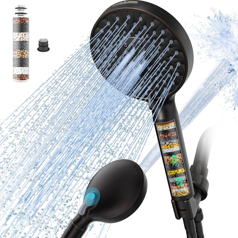 SR SUN RISE Filtered Shower Head with Handheld, High Pressure 9 Spray Mode  Showerhead with Filters