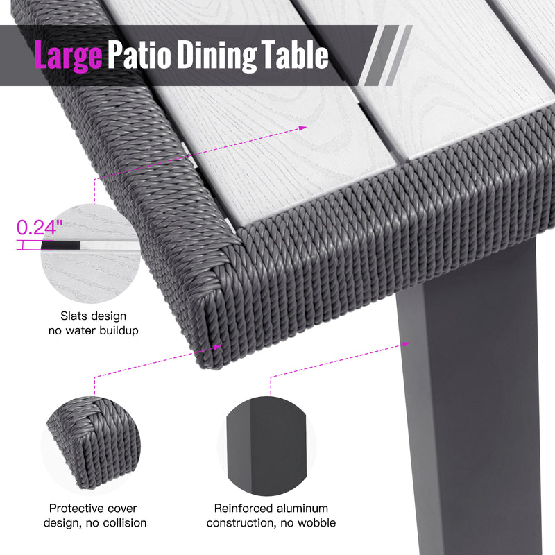 Rectangular Patio Dining Set with Cushions