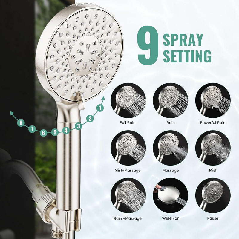 SR SUN RISE Filtered Shower Head with Handheld, High Pressure 9 Spray Mode  Showerhead with Filters