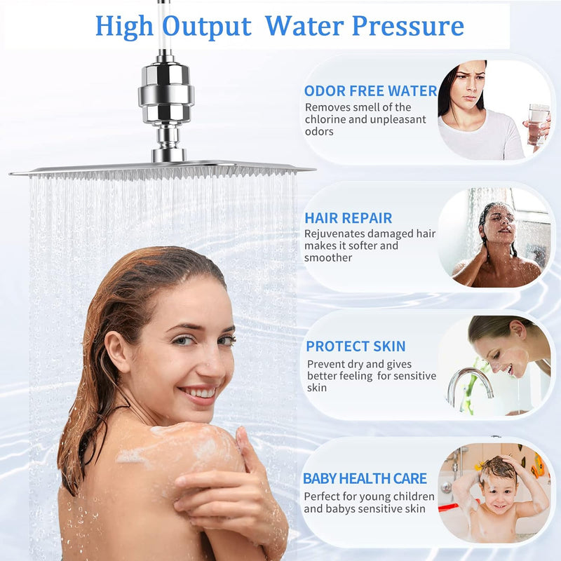 Showerhead Filter for Hard Water Shower Water Filter Remove Chlorine  Fluoride