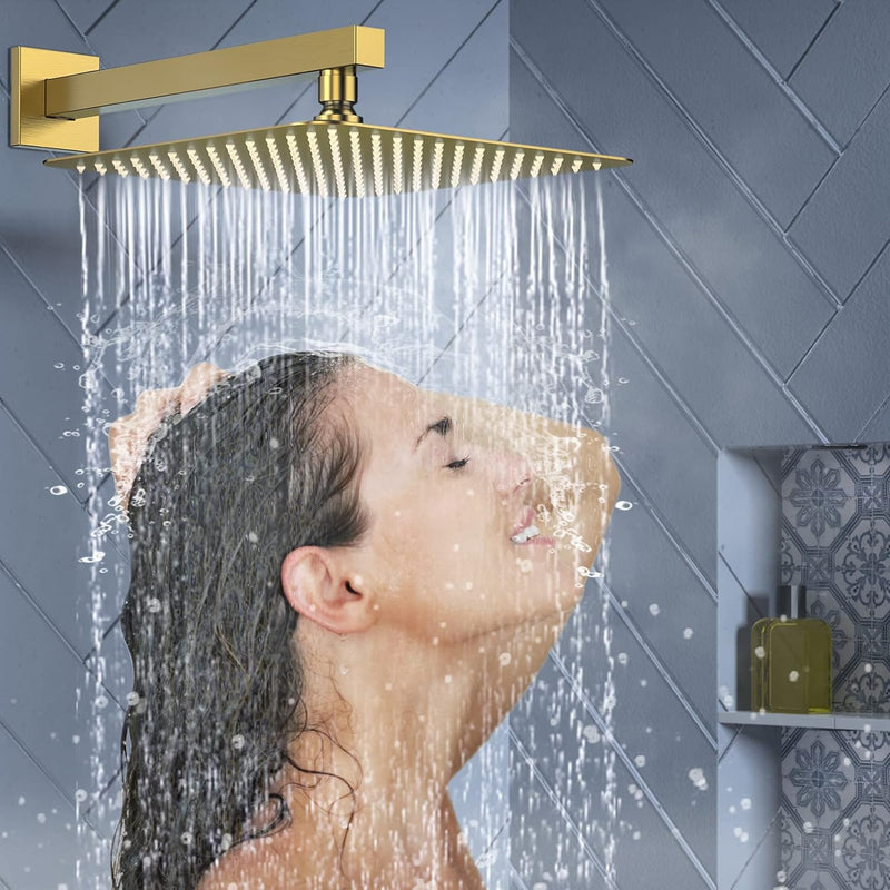 SR SUN RISE Shower System with Push Button Diverter Bathroom Luxury  Brushed Gold
