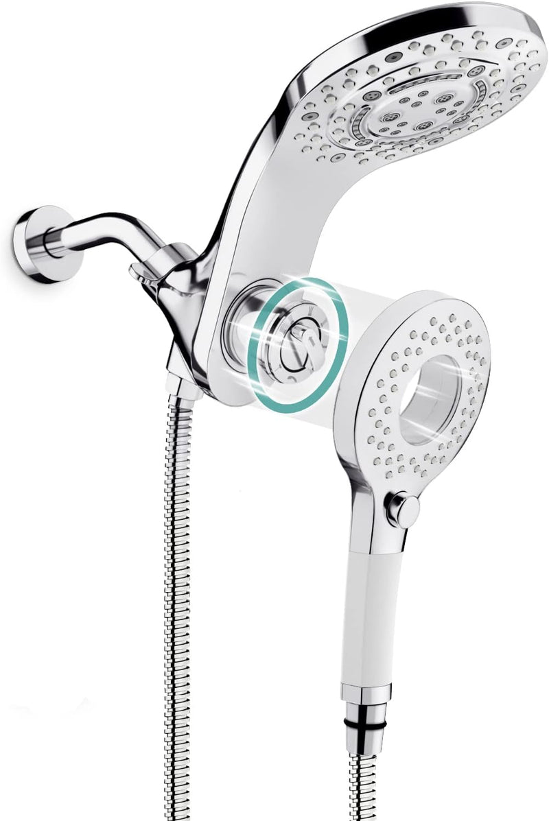 SR SUN RISE 1.8 GPM Single Handle Shower Faucet 8-Spray 2-in-1 Dual Shower Head with Handheld Magnetic Docking System with Pause Setting for Saving Water