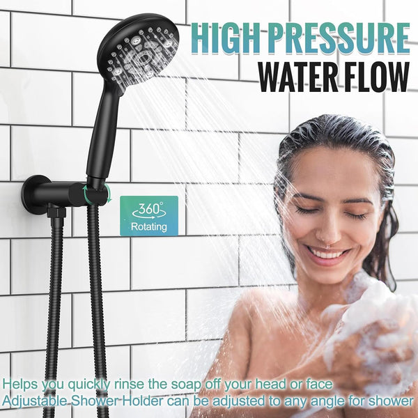 SR SUN RISE Shower Faucet - 8/10/12/16 Inch Multifunctional High Pressure Shower Head System with Handheld Shower Head Fixtures - Valve Included