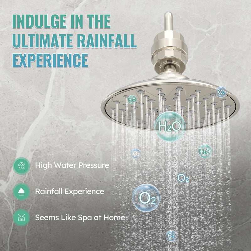 Shower System - 8/12 Inch Dual Filtered Rainfall Shower Head Combo - High Pressure 3 Spray Mode Showerhead-Included Rough in Valve and Trim Kit