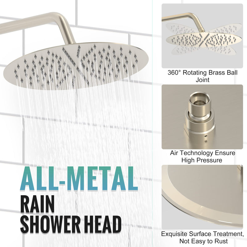 SR SUN RISE Shower System - 12 Inch High Pressure Shower Head System