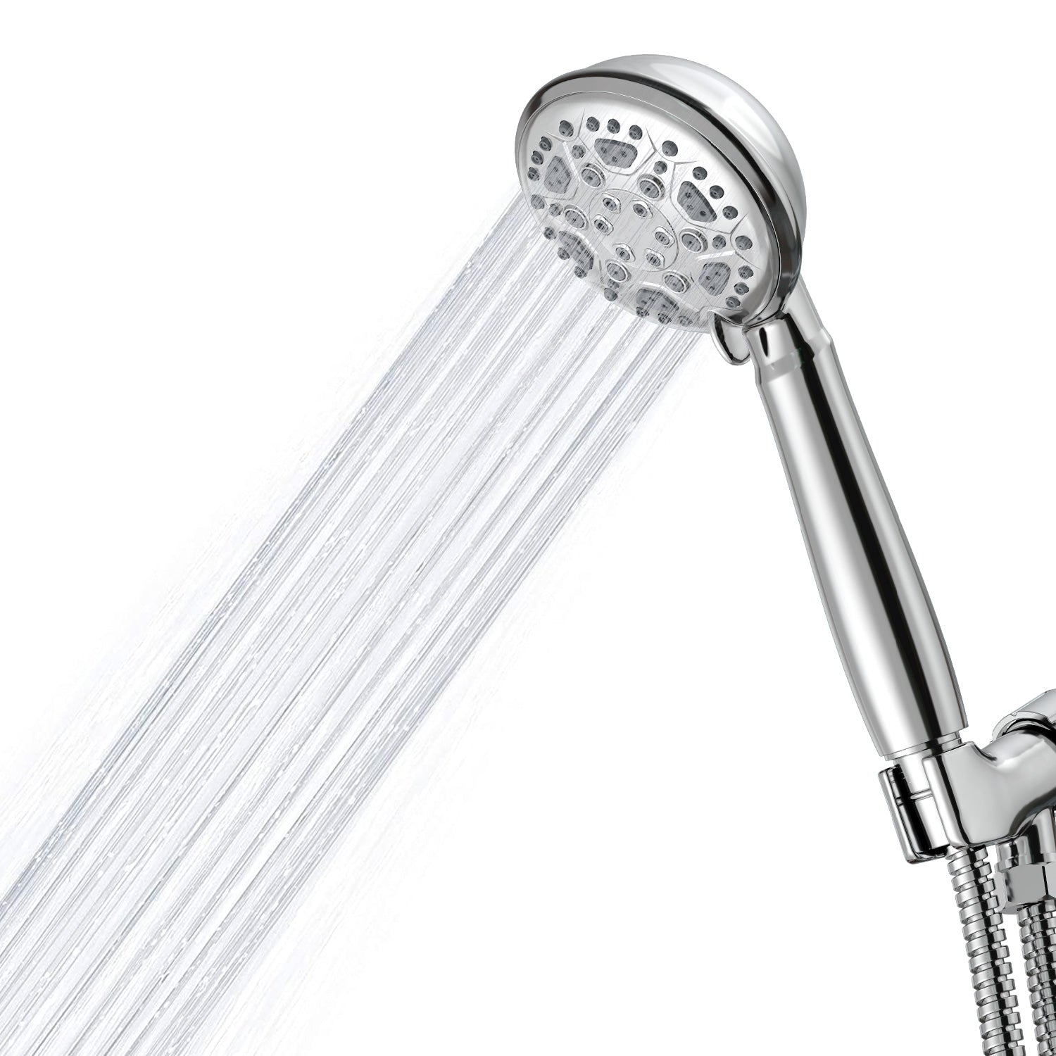 4 Inches 6-settings Polished Chrome High Pressure Handheld Shower Head ...