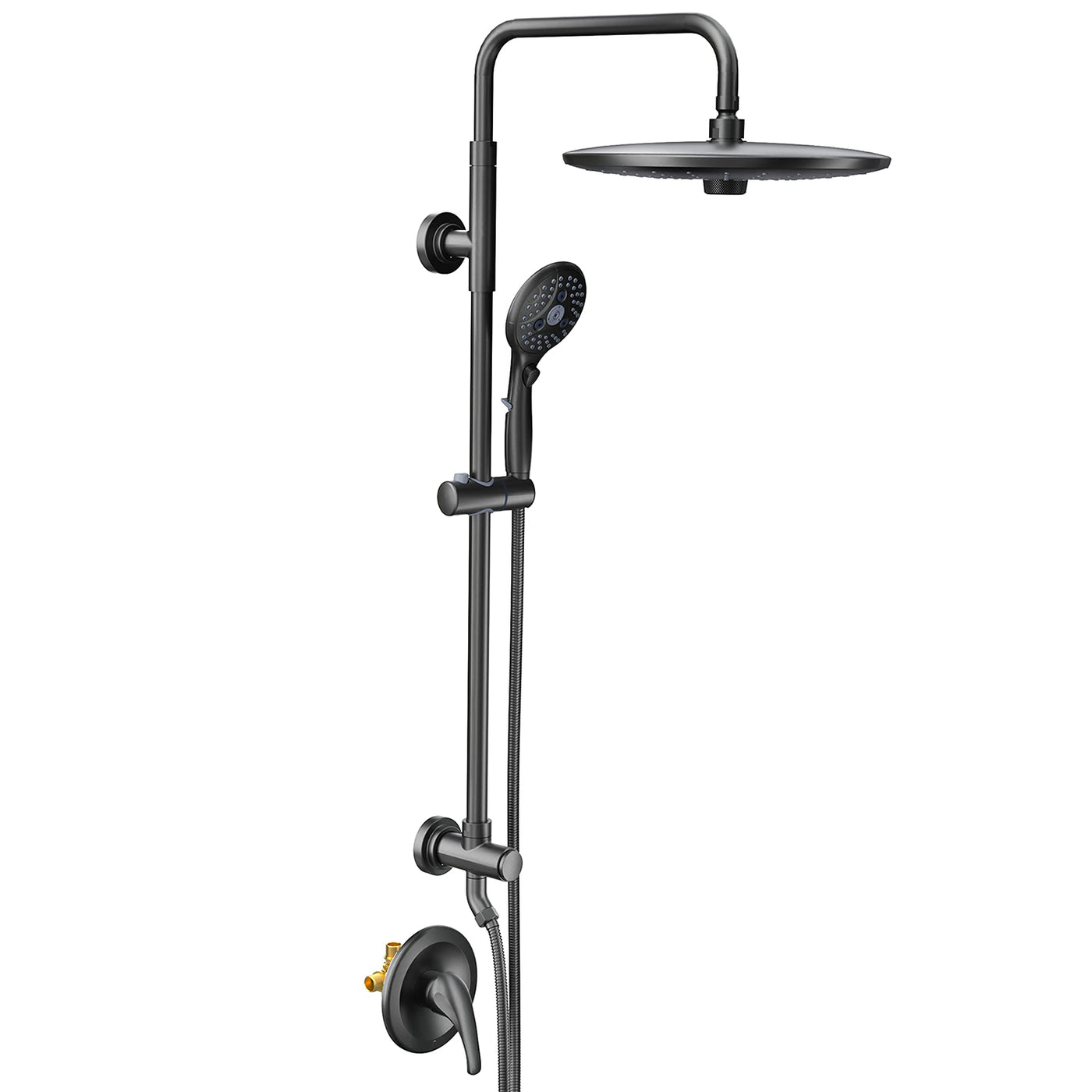 Matte Black 10 Inch shower System with Height Adjustable Slide Bar and – SR  SUNRISE