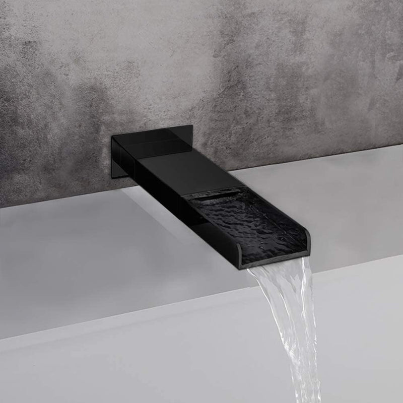 12 Inch Matte Black Wall Mounted Shower System with Tub Spout