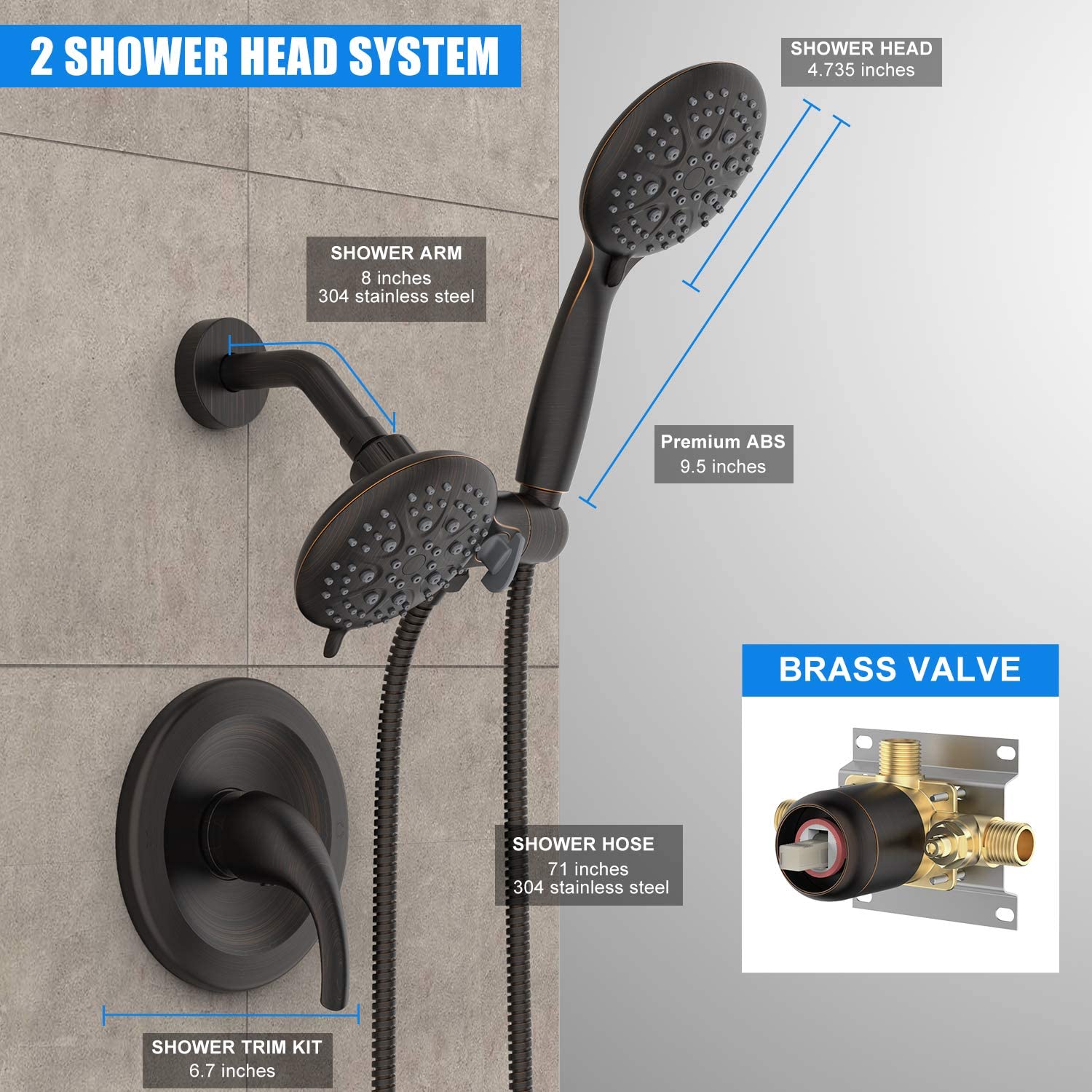 Oil Rubbed Bronze Shower Head And Handheld Combonull