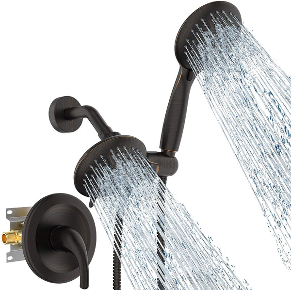 35-Function Oil-Rubbed Bronze Handheld Shower Head & Rain Shower Combo Set