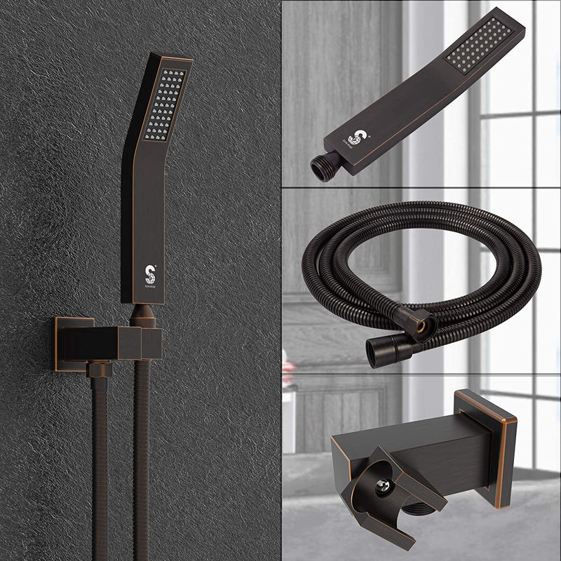 10/12/16 Inch Oil Rubbed Bronze Ceiling Mounted Shower System