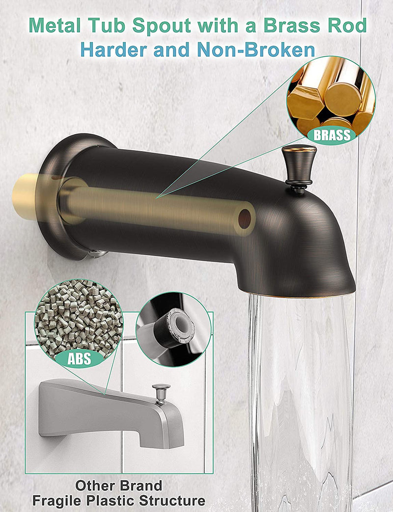 Oil Rubbed Bronze Dual 2 in 1 Shower System Combo with tub spout