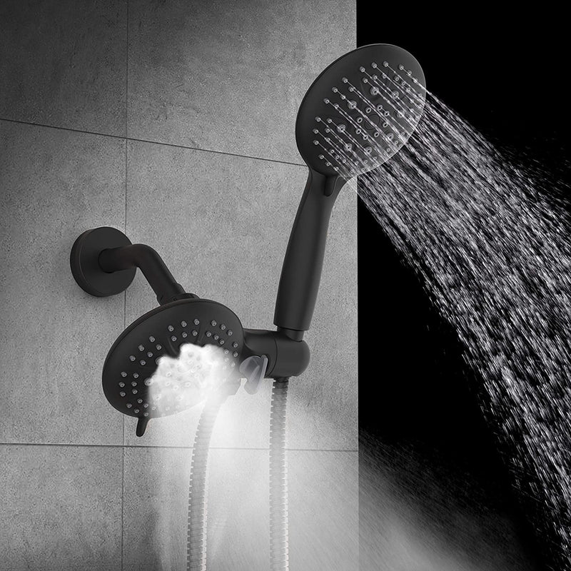 35-Function Matte Black Handheld Shower Head & Rain Shower Combo Set