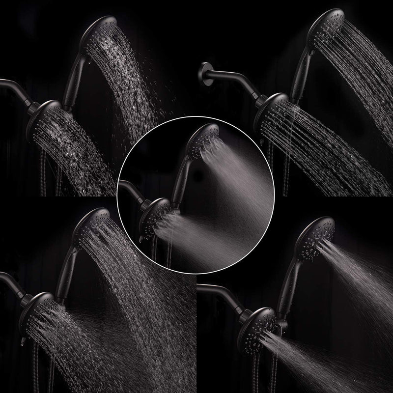 35-Function Matte Black Handheld Shower Head & Rain Shower Combo Set