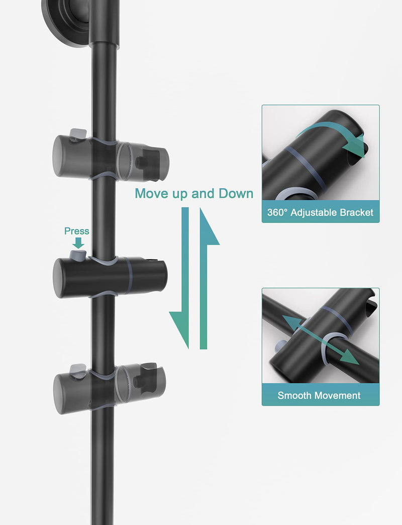 Matte Black 10 Inch shower System with Height Adjustable Slide Bar and – SR  SUNRISE